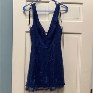 Lulu dress sz xs- Blue Lace Skater Dress